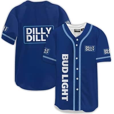 Blue Dilly Dilly Bud Light Baseball Jersey Gift For Beer Drinkers Blue Dilly Dilly Bud Light Baseball Jersey Gift For Beer Drinkers