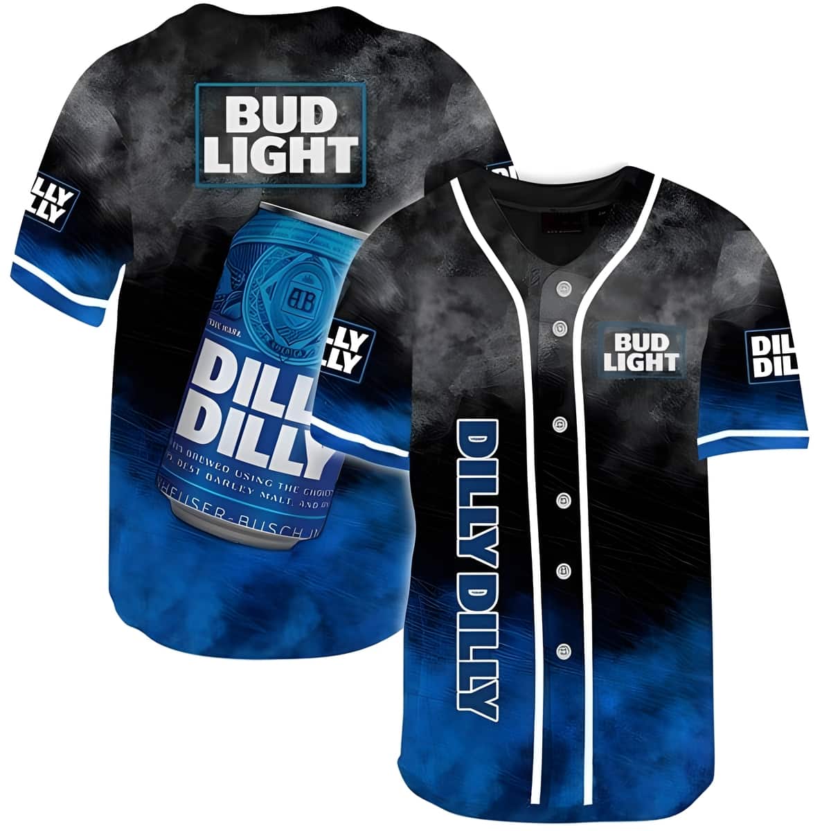 Dilly Dilly Bud Light Baseball Jersey Smoke Pattern Dilly Dilly Bud Light Baseball Jersey Smoke Pattern