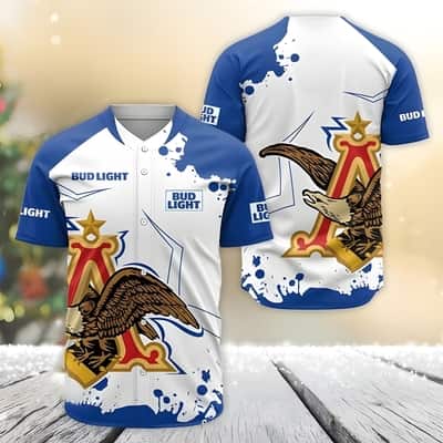 Bud Light Beer Baseball Jersey Anheuser Eagle Logo