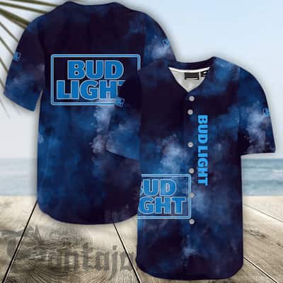 Bud Light Baseball Jersey Smoke Pattern Beer Lovers Gift Bud Light Baseball Jersey Smoke Pattern Beer Lovers Gift
