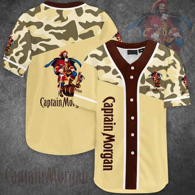 Captain Morgan Baseball Jersey Camouflage Pattern Baseball Fans Gift Captain Morgan Baseball Jersey Camouflage Pattern Baseball Fans Gift