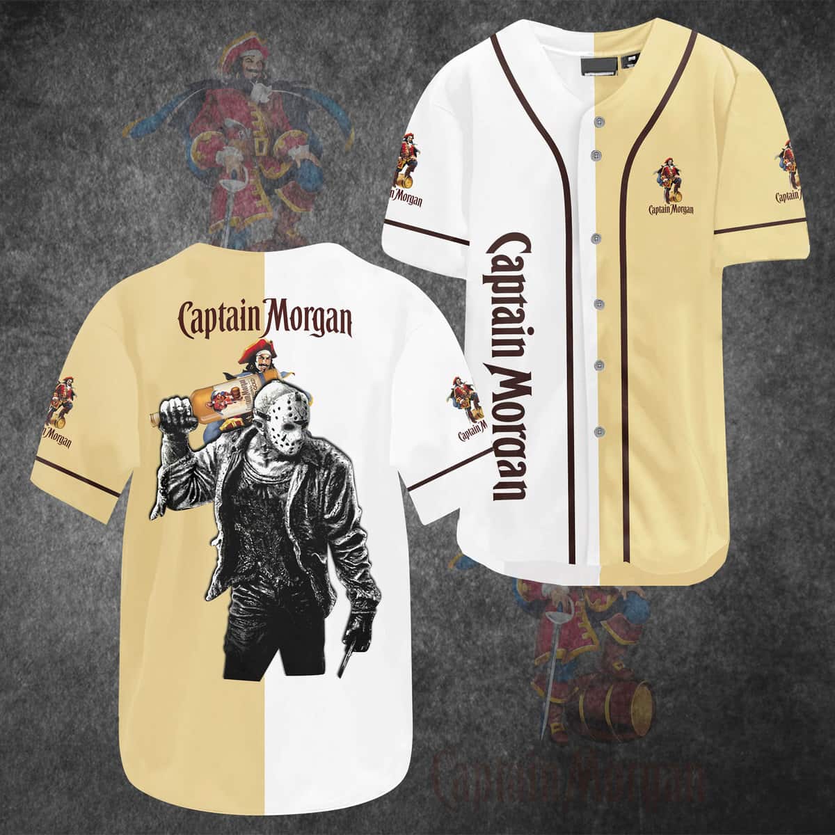 Captain Morgan Baseball Jersey Halloween Jason Voorhees Captain Morgan Baseball Jersey Halloween Jason Voorhees