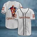 White Captain Morgan Baseball Jersey Gift For Sports Dad
