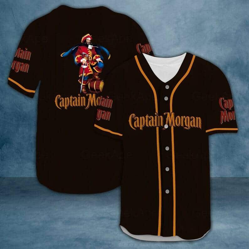 Black Captain Morgan Baseball Jersey Gift For Sports Dad Black Captain Morgan Baseball Jersey Gift For Sports Dad