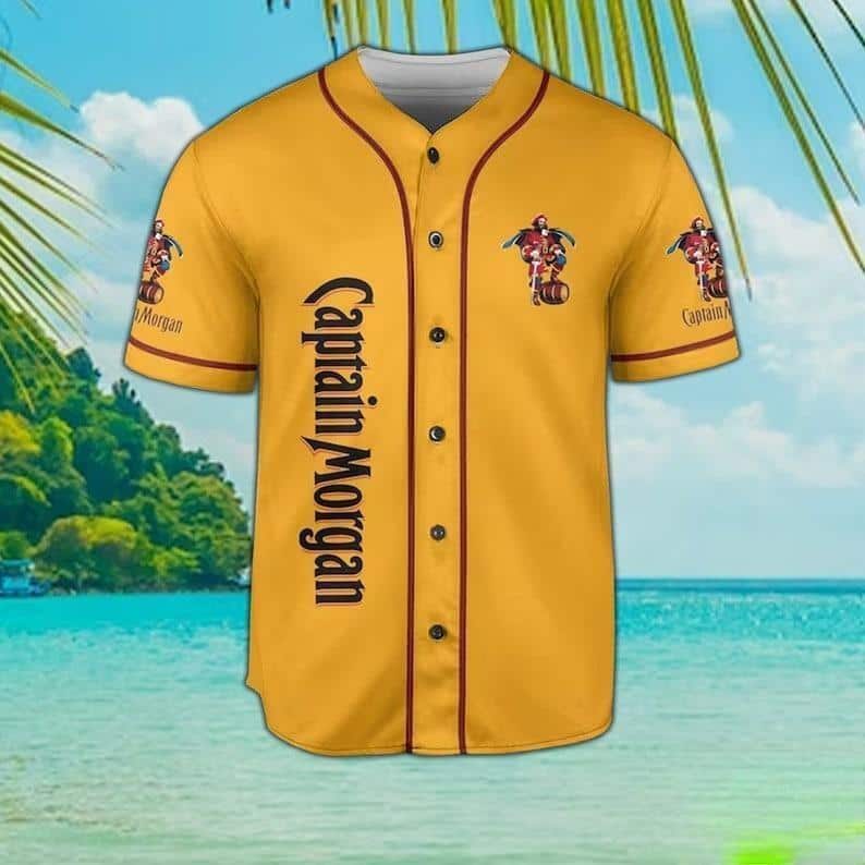 Captain Morgan Yellow Baseball Jersey Gift For Him Captain Morgan Yellow Baseball Jersey Gift For Him