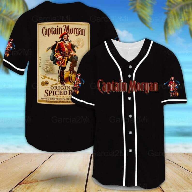 Black Captain Morgan Baseball Jersey Sports Gift For Him