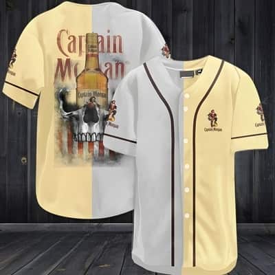 US Flag Skull Captain Morgan Baseball Jersey