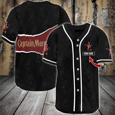 Personalized Custom Name Black Captain Morgan Baseball Jersey