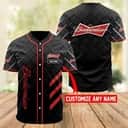 Personalized Black Budweiser Beer Baseball Jersey Custom Name Personalized Black Budweiser Beer Baseball Jersey Custom Name