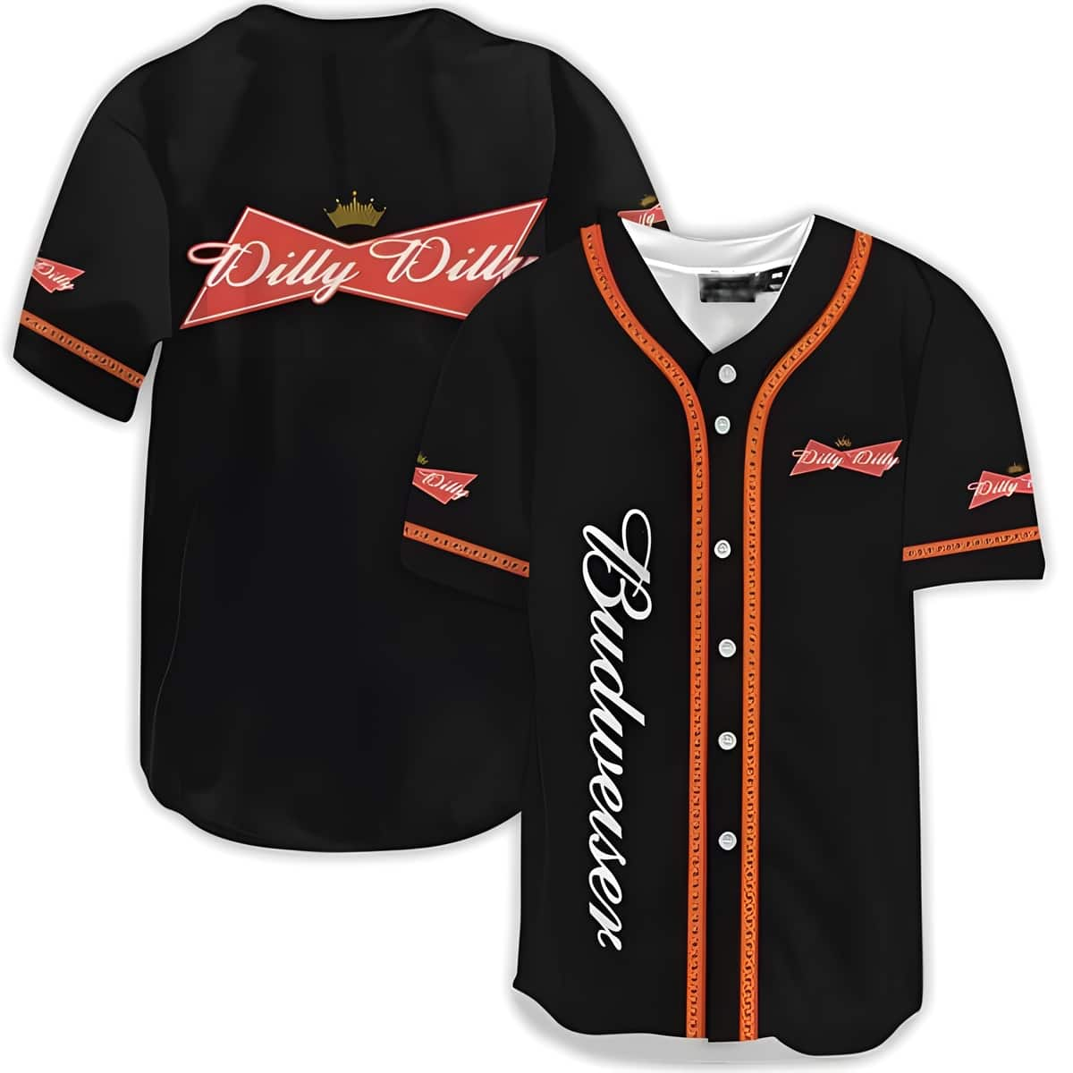 Black Dilly Dilly Budweiser Baseball Jersey Gift For Him