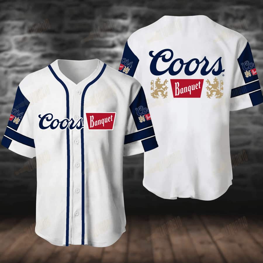 White Coors Banquet Baseball Jersey Gift For Baseball Fans White Coors Banquet Baseball Jersey Gift For Baseball Fans