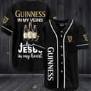 Guinness In My Veins Baseball Jersey Jesus In My Heart