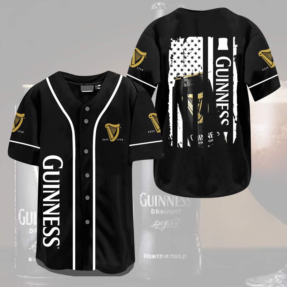 Guinness Flag Baseball Jersey Beer Lovers Gift Guinness Flag Baseball Jersey Beer Lovers Gift