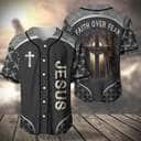 Grey Jesus Baseball Jersey Faith Over Fear