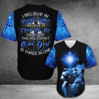 Jesus Baseball Jersey I Believe In God Our Father I Believe In The Holy Spirit