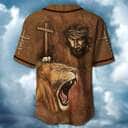 Jesus And Lion Baseball Jersey Faith Over Fear Jesus And Lion Baseball Jersey Faith Over Fear