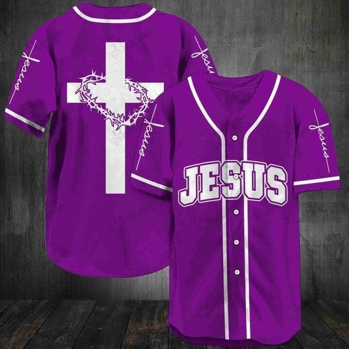 Jesus Purple Baseball Jersey Christian Gift For Friends