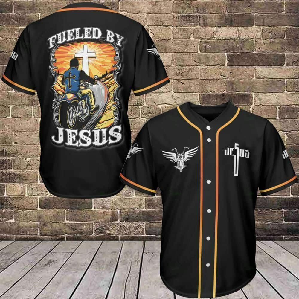 Black Fueled By Jesus Baseball Jersey Black Fueled By Jesus Baseball Jersey