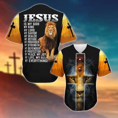 Jesus Baseball Jersey Is My God My King My Lord My Savior...My Everything