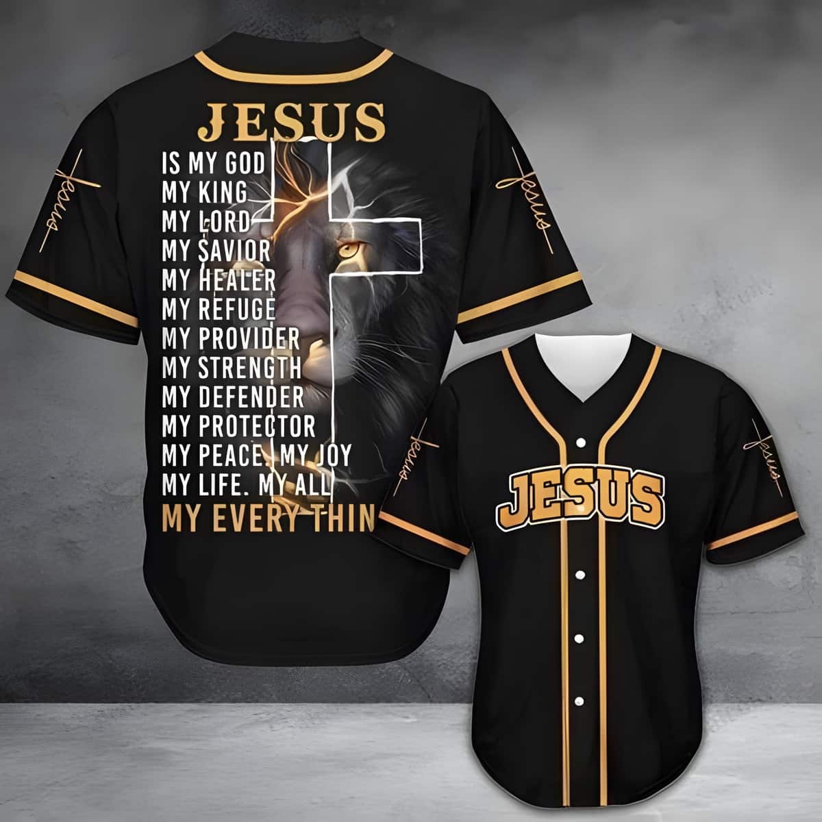 Cross Lion Jesus Baseball Jersey Is My Everything Cross Lion Jesus Baseball Jersey Is My Everything