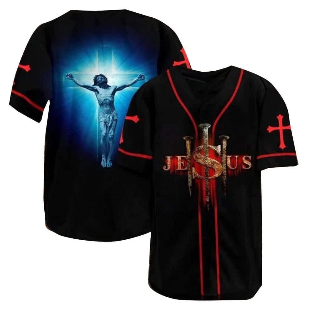 Black Jesus Baseball Jersey Christian Gift For Dad