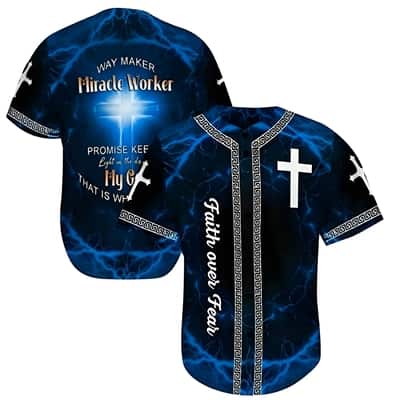 Jesus Baseball Jersey Faith Over Fear