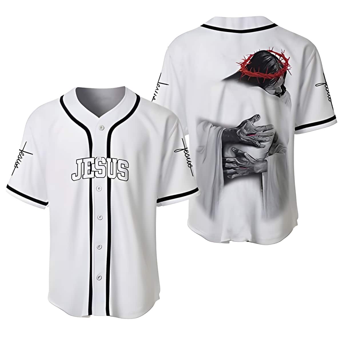 White Jesus Saved My Life Baseball Jersey Best Christian Gift White Jesus Saved My Life Baseball Jersey Best Christian Gift