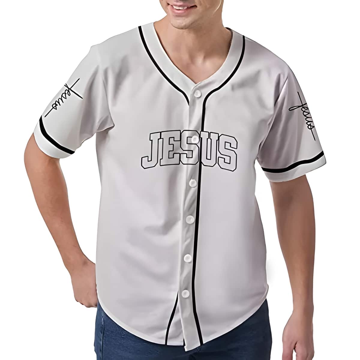 White Jesus Saved My Life Baseball Jersey Best Christian Gift White Jesus Saved My Life Baseball Jersey Best Christian Gift