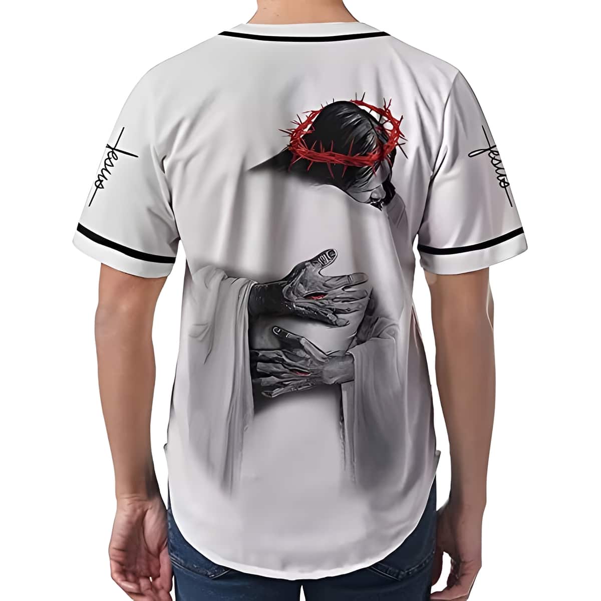 White Jesus Saved My Life Baseball Jersey Best Christian Gift White Jesus Saved My Life Baseball Jersey Best Christian Gift