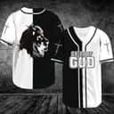 Lion Jesus Baseball Jersey Child Of God Black And White Split