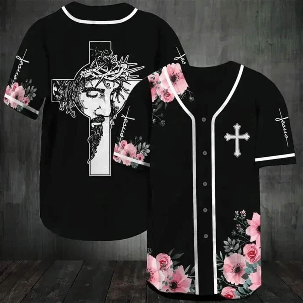 Jesus Baseball Jersey God And Flower Of Faith Jesus Baseball Jersey God And Flower Of Faith
