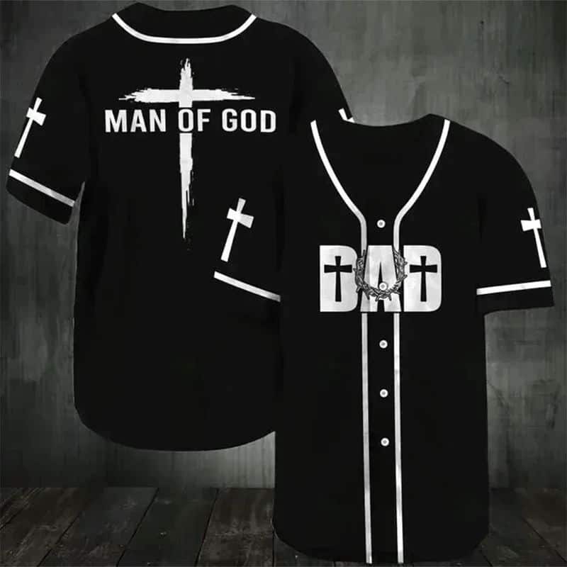 Jesus Baseball Jersey Dad Is Man Of God Best Christian Gift Jesus Baseball Jersey Dad Is Man Of God Best Christian Gift