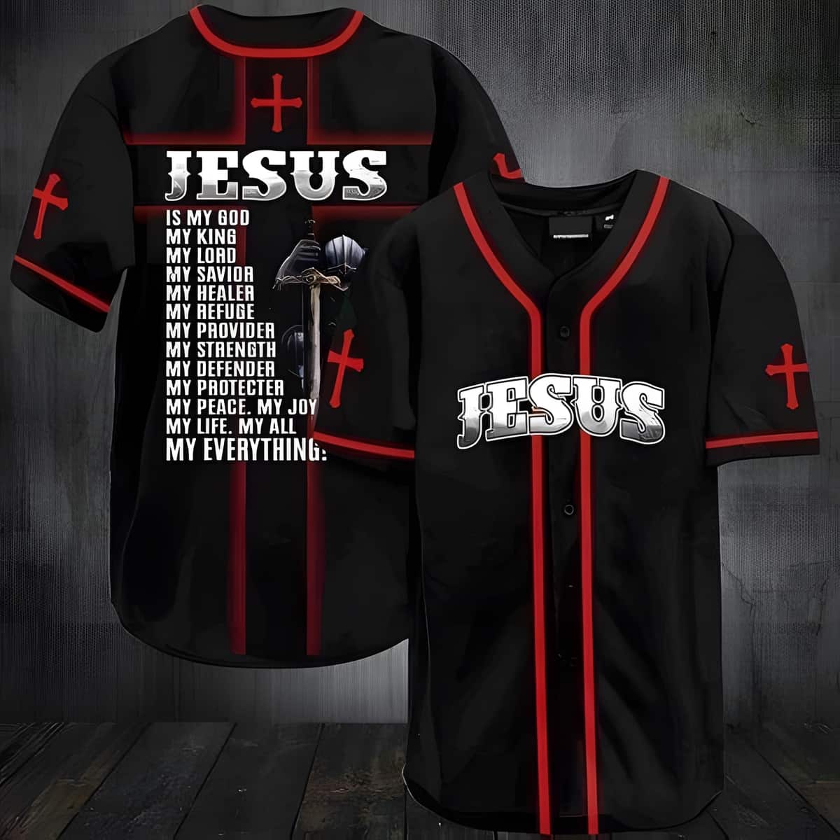 Warrior Jesus Baseball Jersey Is My God My King My Lord My Everything Warrior Jesus Baseball Jersey Is My God My King My Lord My Everything