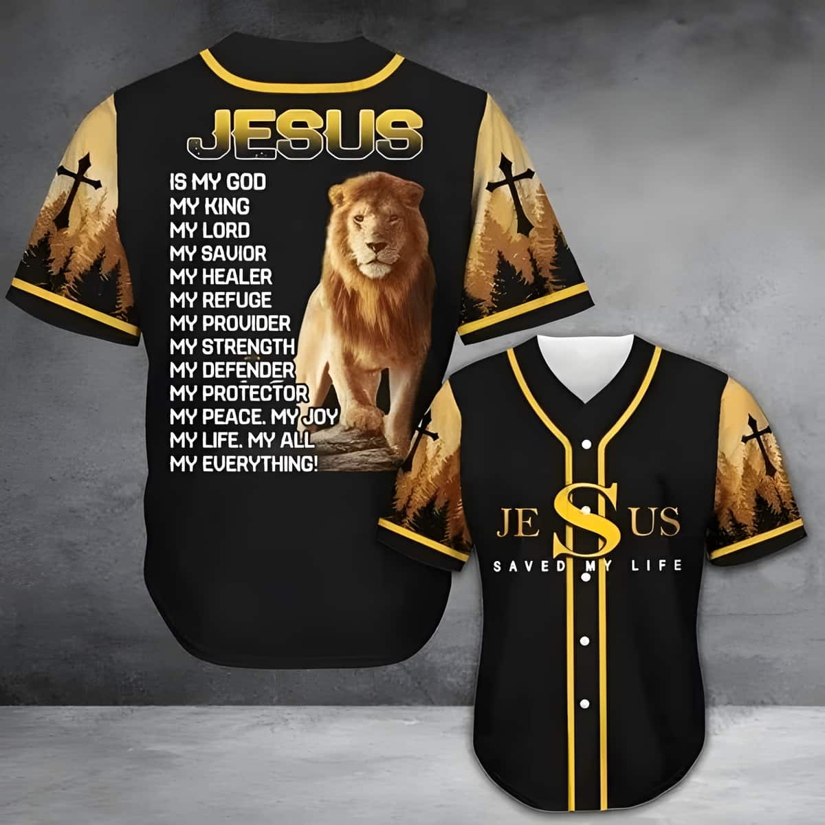 Lion Jesus Baseball Jersey Is My God My King My Lord My Everything Lion Jesus Baseball Jersey Is My God My King My Lord My Everything