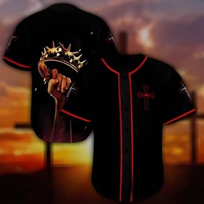 Jesus Black Baseball Jersey Christian Gift For Dad