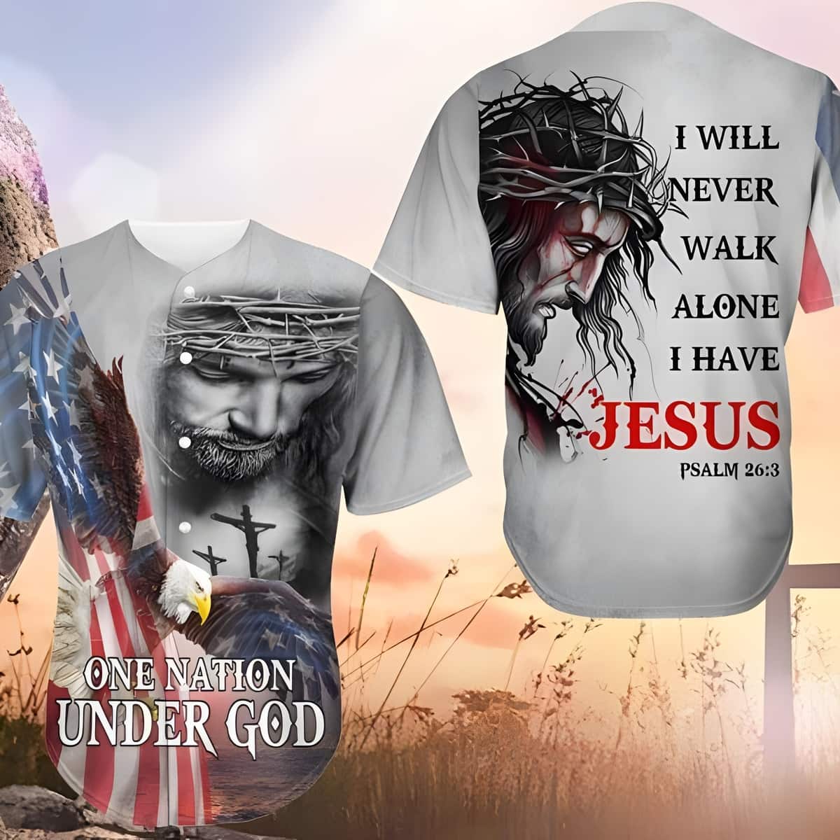 I Will Never Walk Alone I Have Jesus Baseball Jersey I Will Never Walk Alone I Have Jesus Baseball Jersey