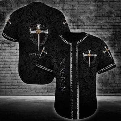 Jesus Baseball Jersey Forgiven Faith Over Fear