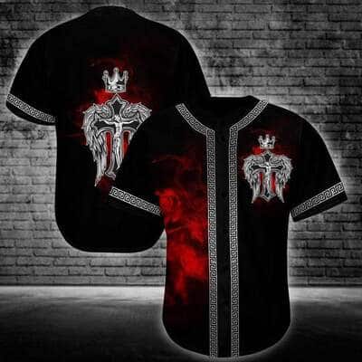 Jesus Baseball Jersey Crown And Wings Christian Gift For Dad