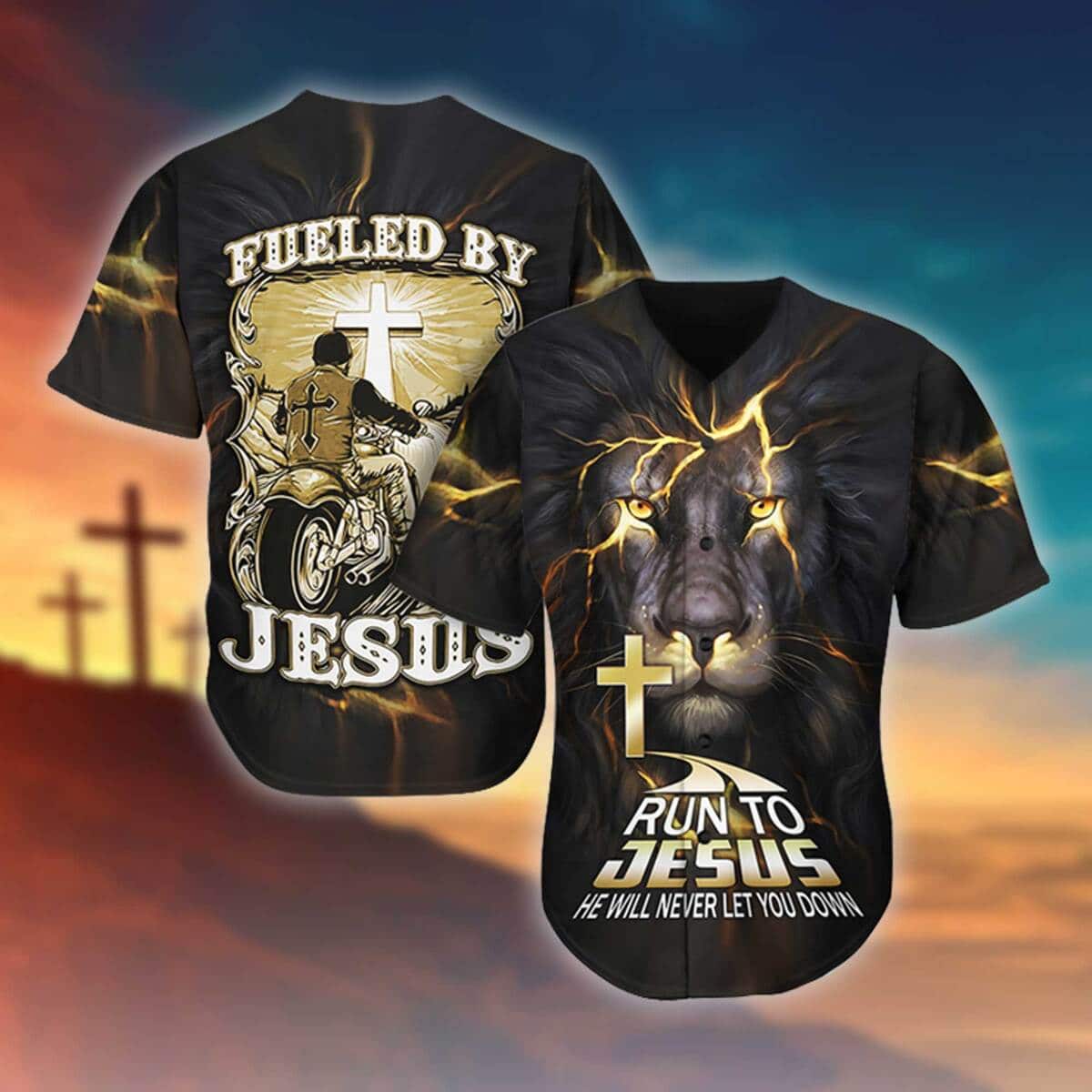 Run To Jesus He Will Never Let You Down Baseball Jersey Run To Jesus He Will Never Let You Down Baseball Jersey