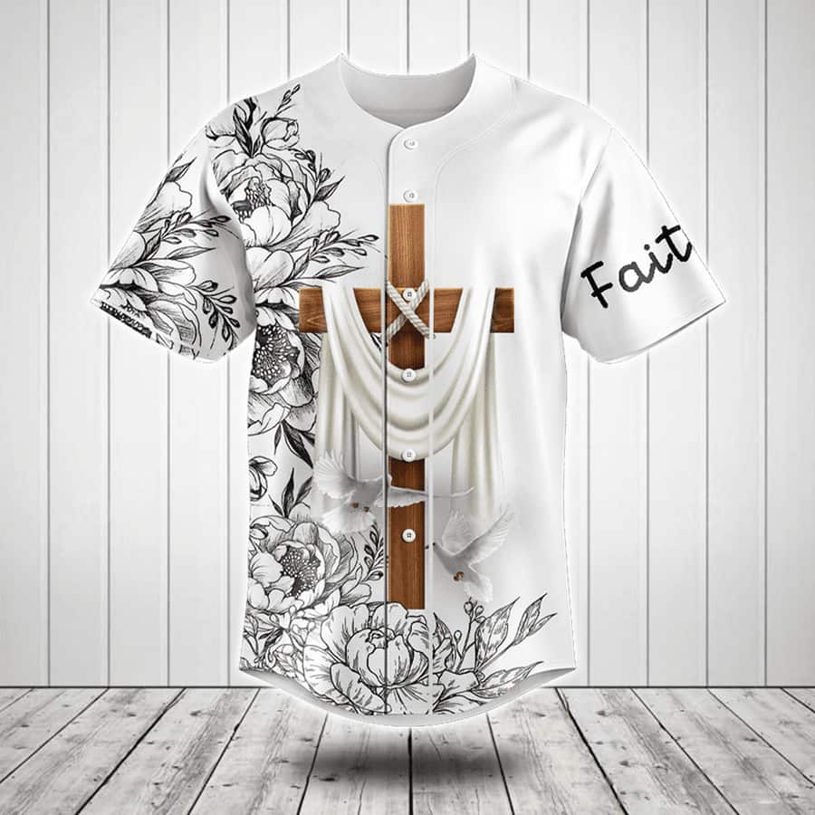 I Love Jesus Baseball Jersey Flower Pattern Best Christian Gift I Love Jesus Baseball Jersey Flower Pattern Best Christian Gift
