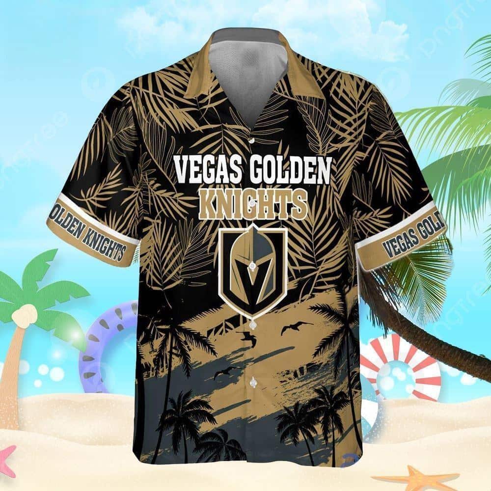 NHL Vegas Golden Knights Hawaiian Shirt Hockey Gift For Dad NHL Vegas Golden Knights Hawaiian Shirt Hockey Gift For Dad