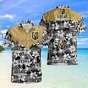 NHL Vegas Golden Knights Hawaiian Shirt Tropical Flower Pattern NHL Vegas Golden Knights Hawaiian Shirt Tropical Flower Pattern