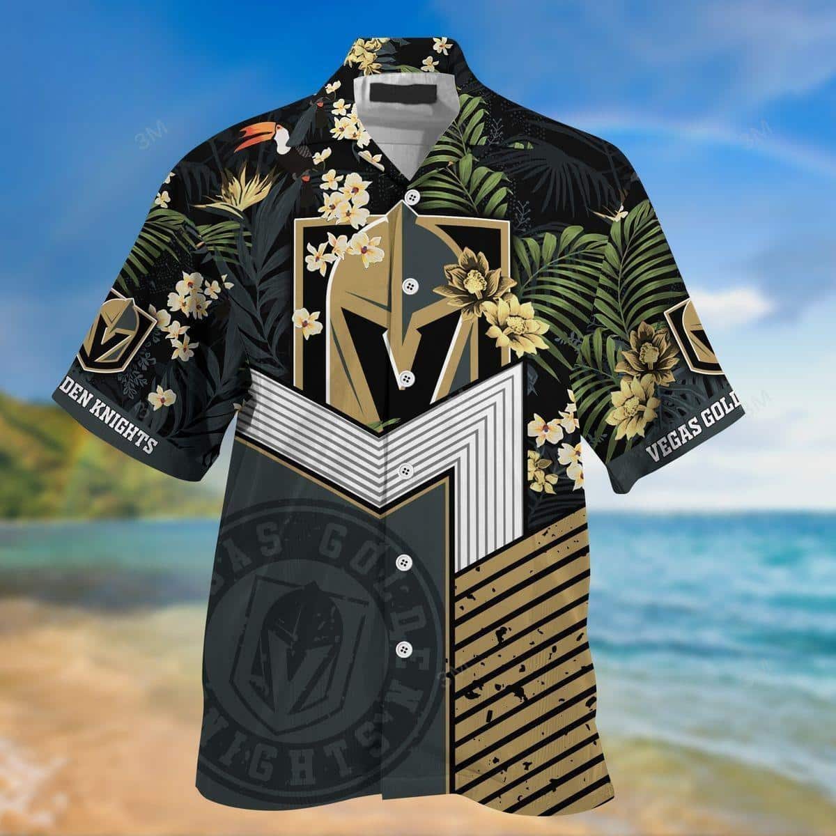 NHL Vegas Golden Knights Hawaiian Shirt Summer Beach Gift NHL Vegas Golden Knights Hawaiian Shirt Summer Beach Gift