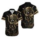 Octopus Skull With Vegas Golden Knights Hawaiian Shirt Gift For NHL Fans