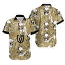 Aloha NHL Vegas Golden Knights Hawaiian Shirt Skull Rose And Tropical Palm Leaves Aloha NHL Vegas Golden Knights Hawaiian Shirt Skull Rose And Tropical Palm Leaves