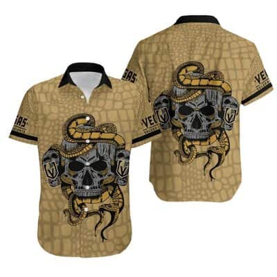 Aloha NHL Vegas Golden Knights Hawaiian Shirt Snake And Skull Aloha NHL Vegas Golden Knights Hawaiian Shirt Snake And Skull