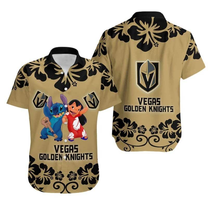 Lilo & Stitch Aloha NHL Vegas Golden Knights Hawaiian Shirt Lilo & Stitch Aloha NHL Vegas Golden Knights Hawaiian Shirt