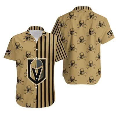 Aloha NHL Vegas Golden Knights Hawaiian Shirt Stripe And Skull Aloha NHL Vegas Golden Knights Hawaiian Shirt Stripe And Skull