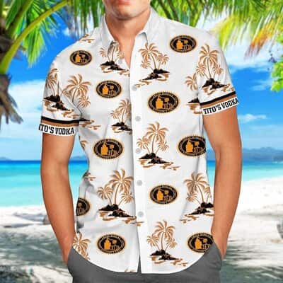 White Aloha Tito's Vodka Hawaiian Shirt Island Pattern Trendy Summer Gift White Aloha Tito's Vodka Hawaiian Shirt Island Pattern Trendy Summer Gift