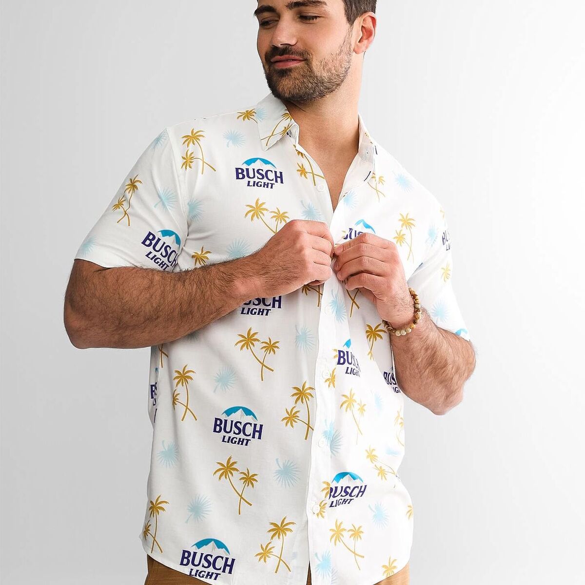 White Aloha Busch Light Hawaiian Shirt Beach Gift For Beer Lovers White Aloha Busch Light Hawaiian Shirt Beach Gift For Beer Lovers